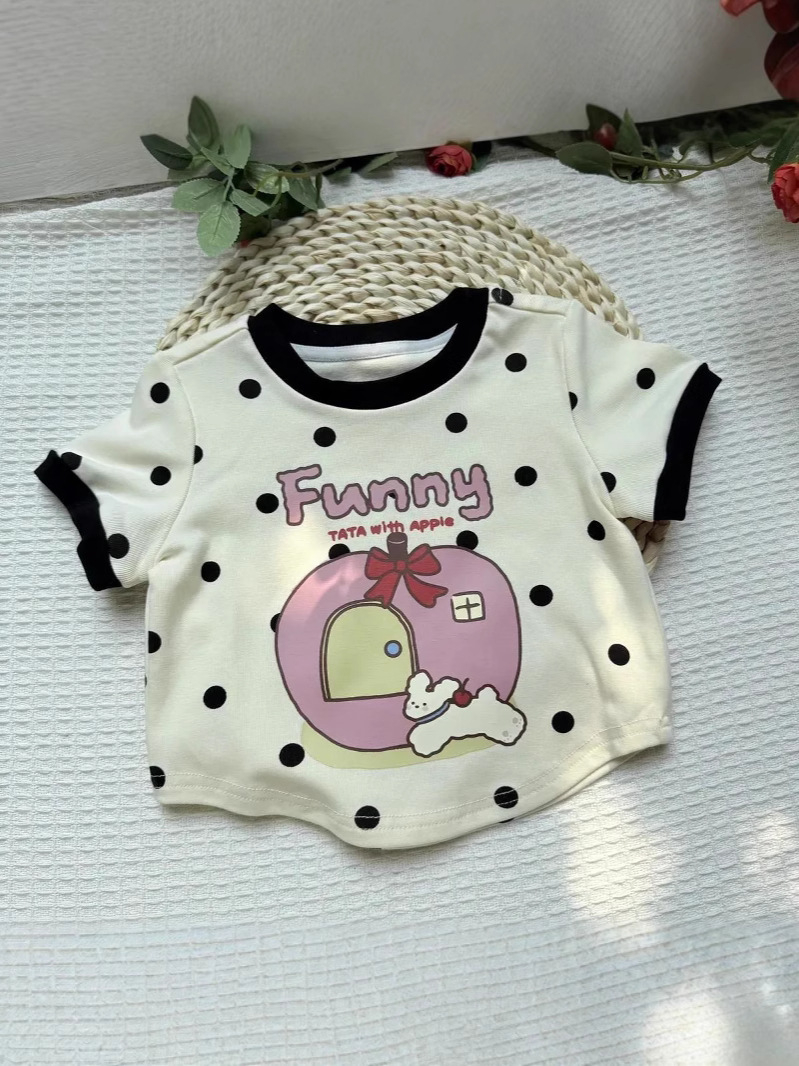 Cute Cartoon Girls’ Summer Top